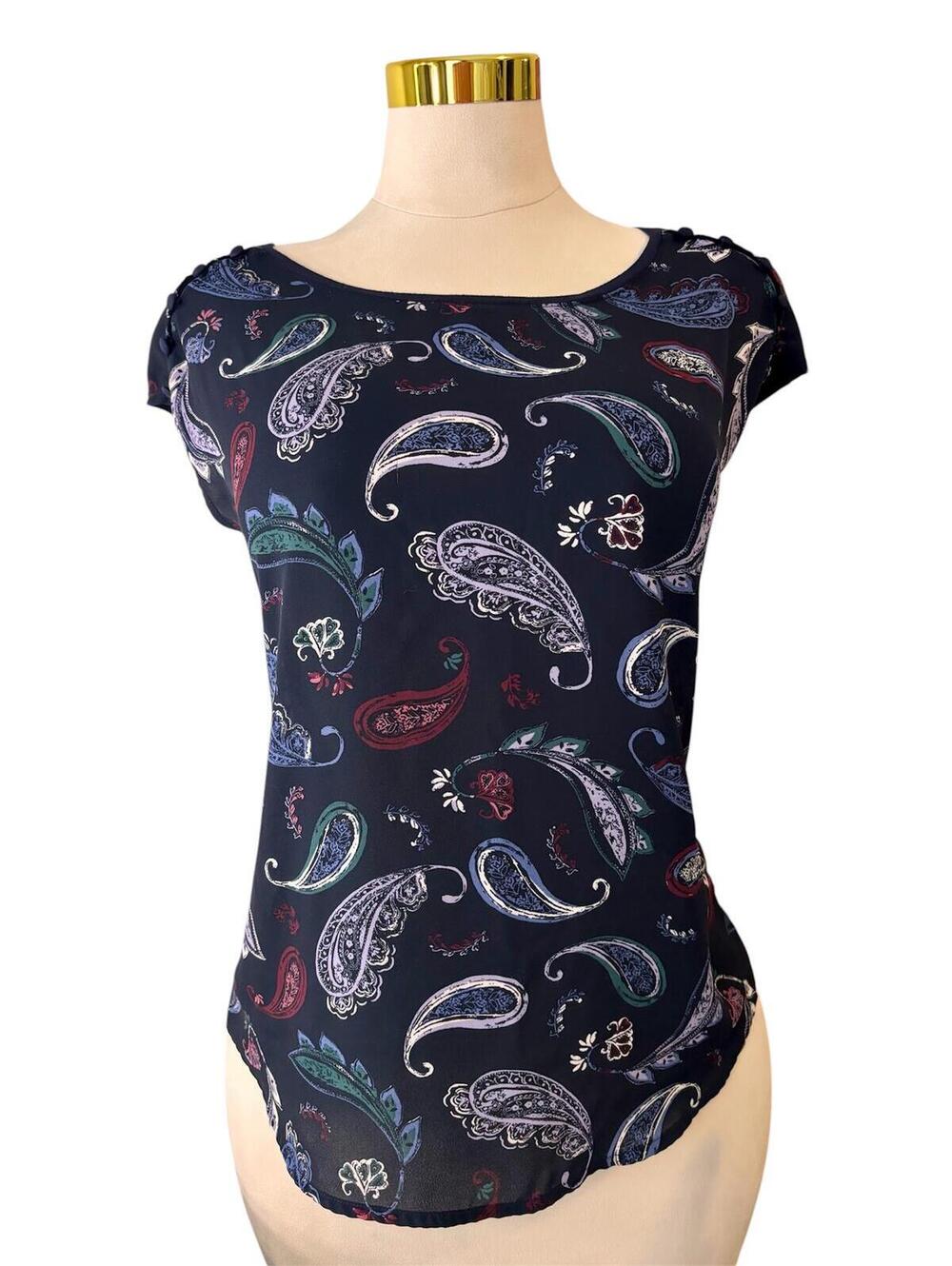 Reitmans Relaxed Fit Paisley Print Blouse Women's M Medium